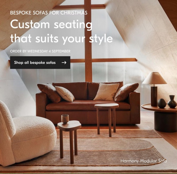 Bespoke sofas for Christmas - Custom seating that suits your style - Shop all bespoke sofas