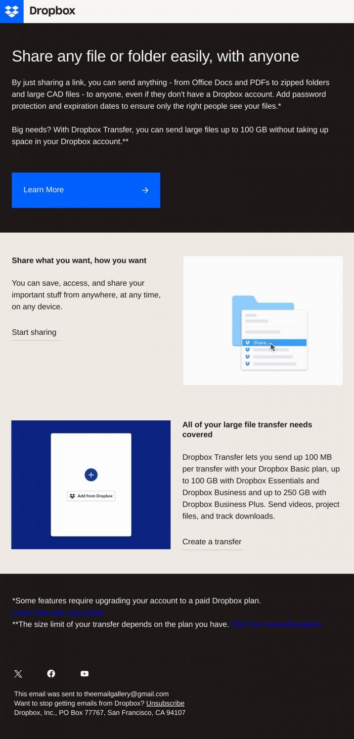 Email Design Inspiration from Dropbox, (2/9) Sharing is caring