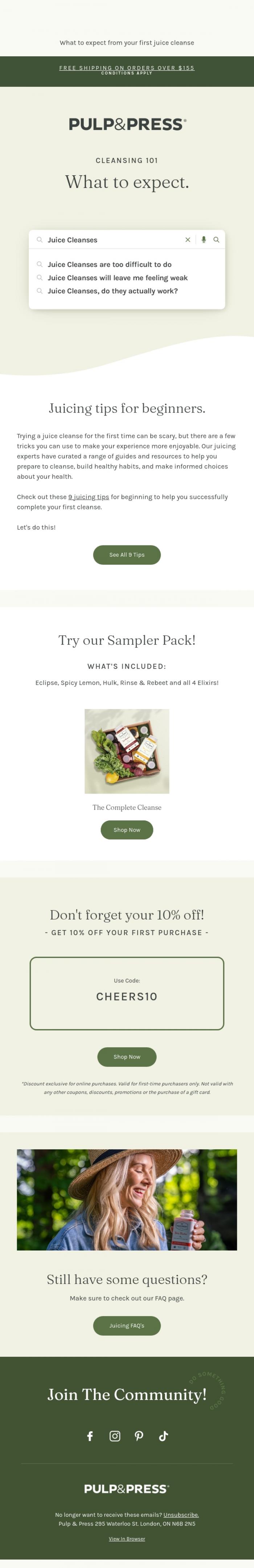 Email Design Inspiration from Pulp & Press, Myth busters: juice cleanse edition