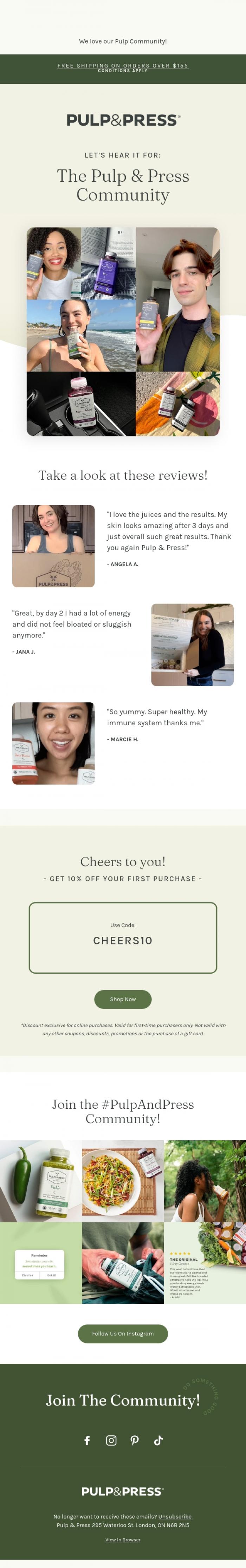 Email Design Inspiration from Pulp & Press, You look good 😍