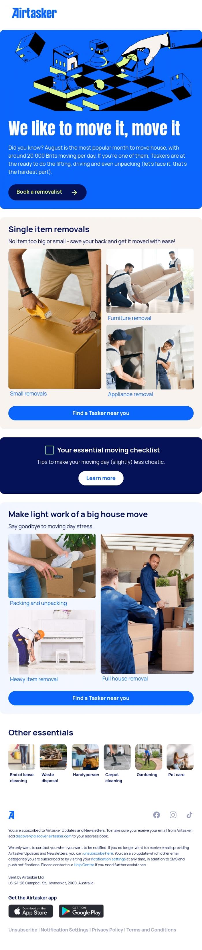 Email Design Inspiration from Airtasker, Email, it's time to get a move on