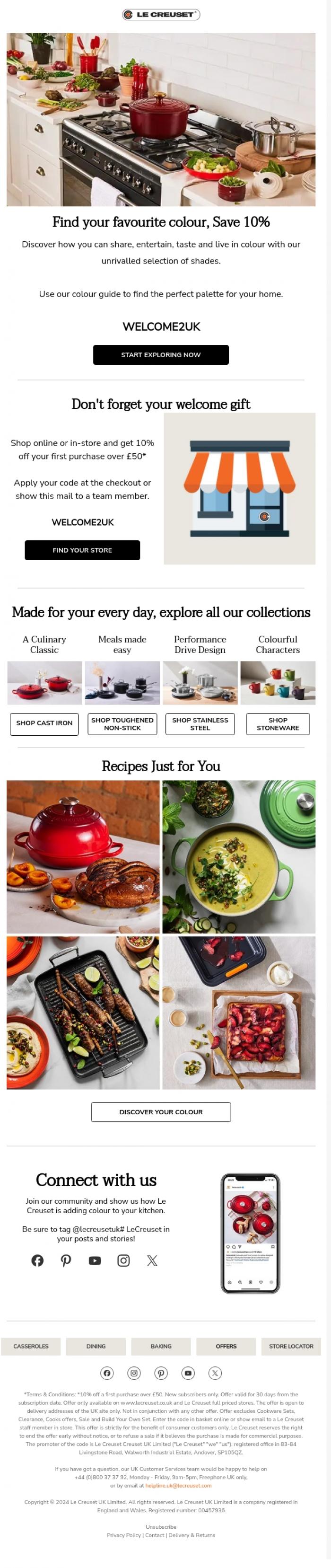 Email Design Inspiration from Le Creuset, Your exclusive 10% off is inside