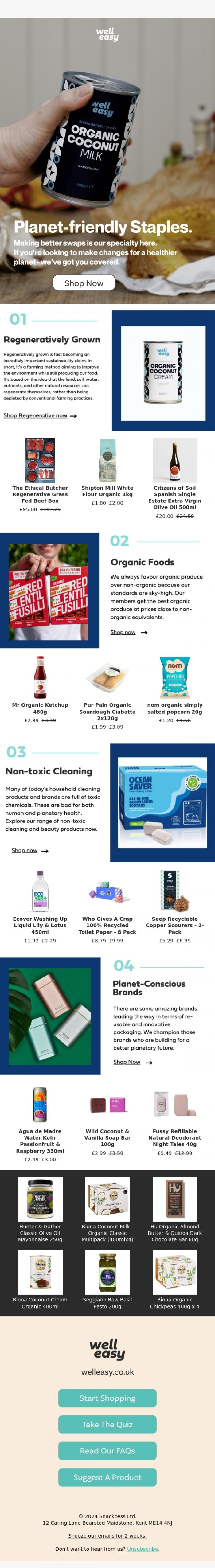 Email Design Inspiration from WellEasy, Looking for planet-friendly groceries?