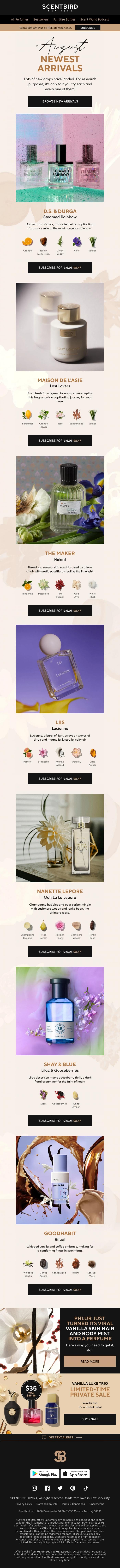 Email Design Inspiration from Scentbird, Hit Refresh With Our New Arrivals for August