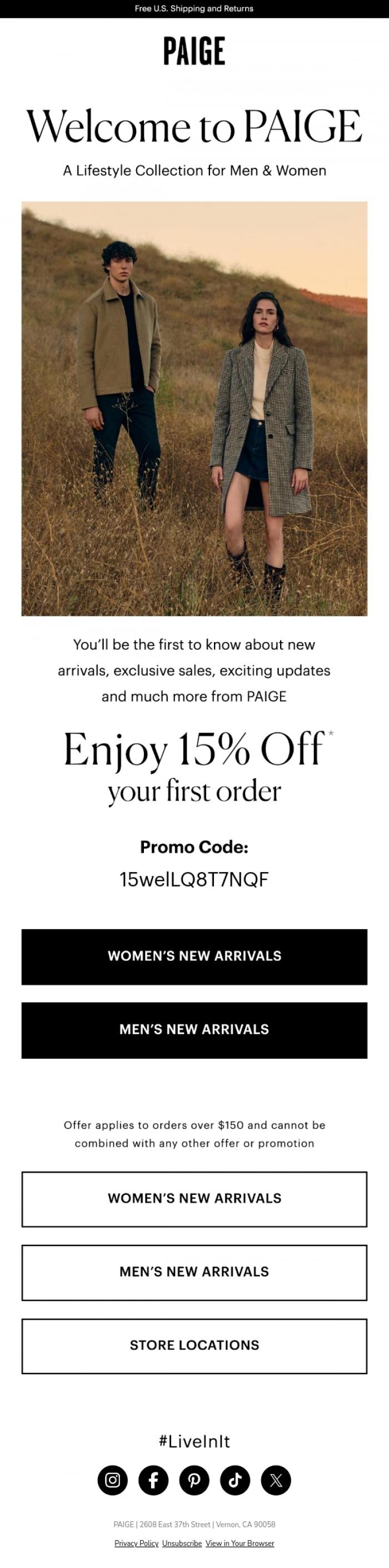 Email Design Inspiration from PAIGE, Welcome to PAIGE