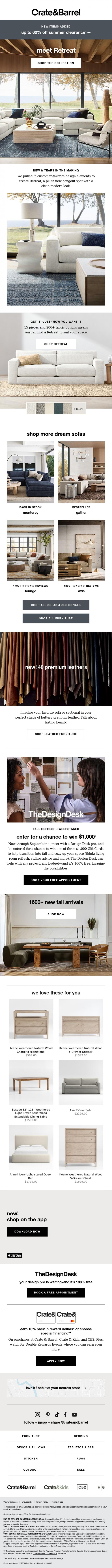 Email Design Inspiration from Crate & Barrel, NEW! Our latest sofa is a total crowd-pleaser &rarr;