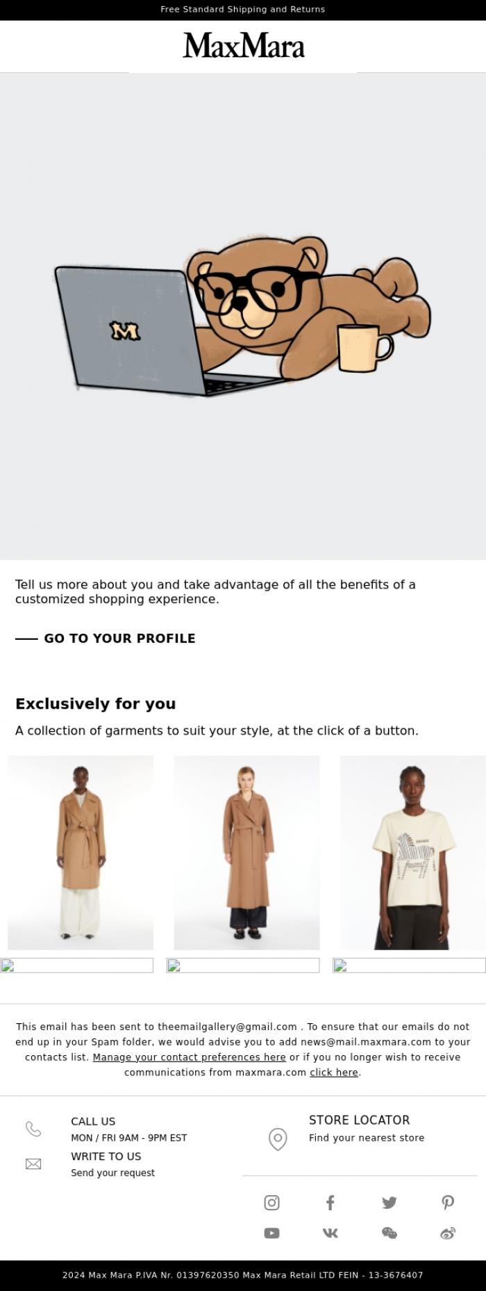 Email Design Inspiration from Max Mara, Your Max Mara experience continues
