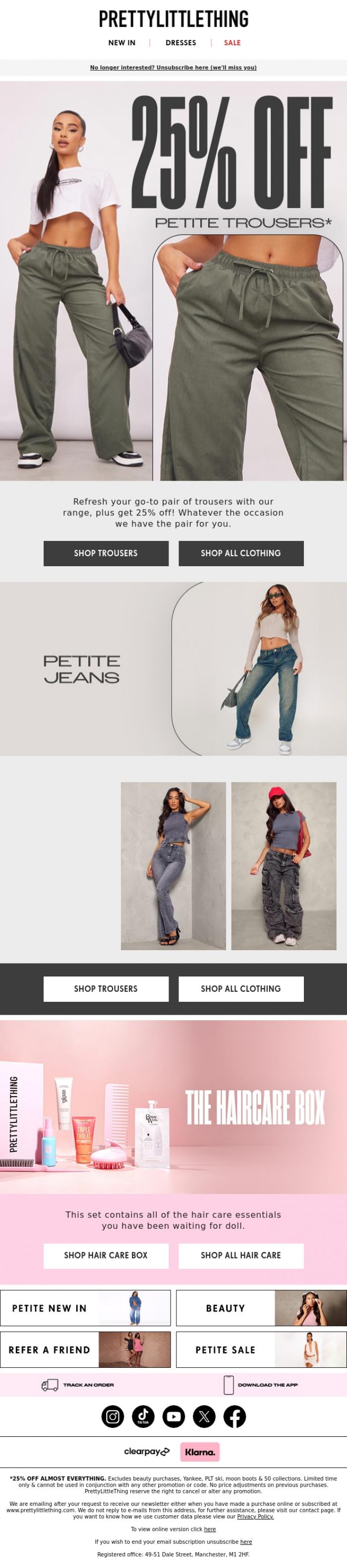 Email Design Inspiration from PrettyLittleThing Petite, I want it... I got it... 💁&zwj;♀️