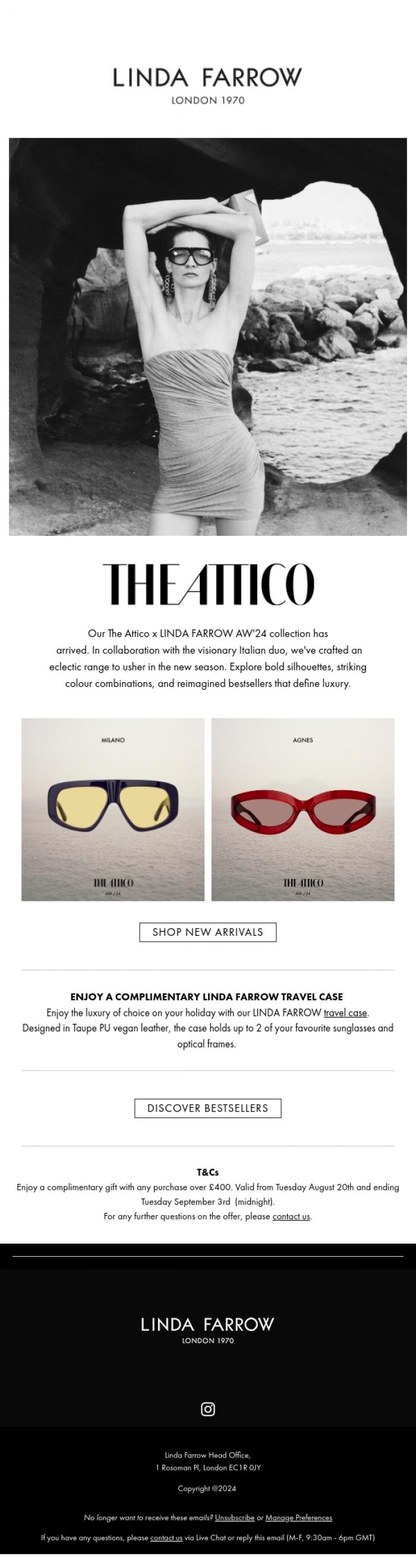 Email Design Inspiration from LINDA FARROW, Indulge in our new season arrivals.
