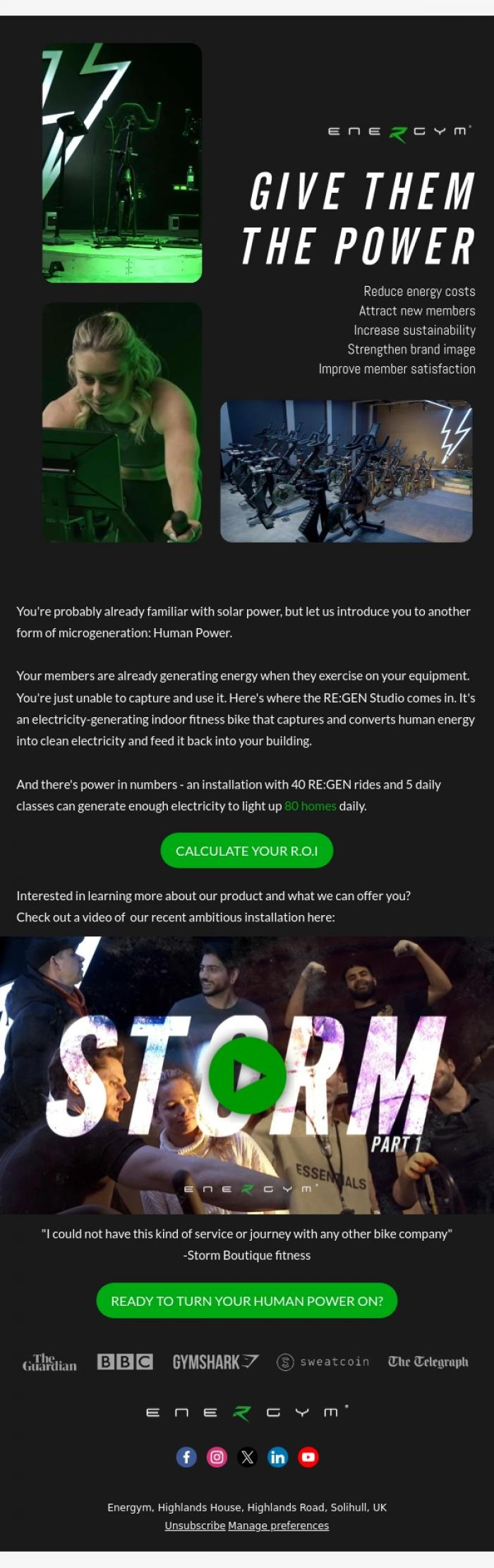 Email Design Inspiration from Team Energym, Welcome To Energym!