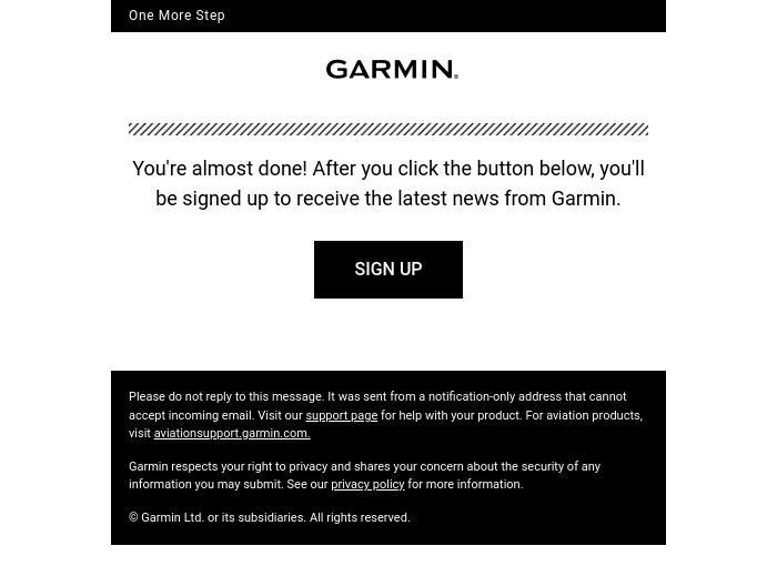 Email Design Inspiration from Garmin, Activate your subscription