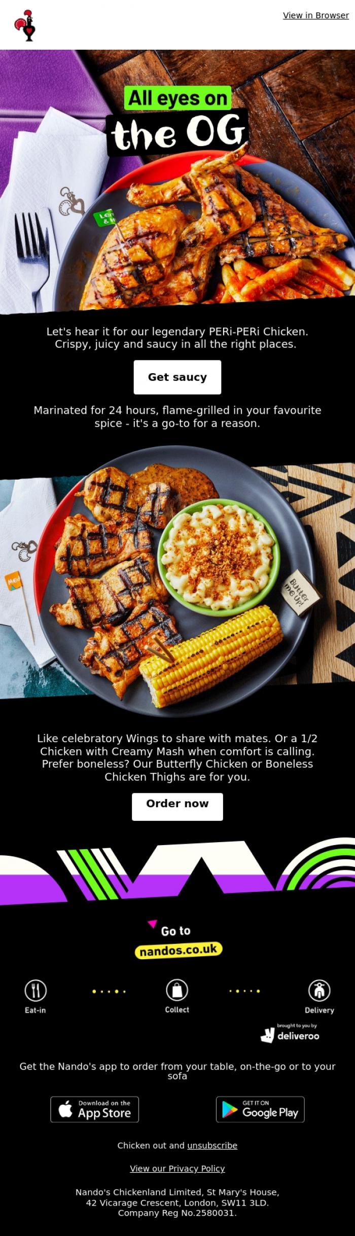Email Design Inspiration from Nando's, It's a craving, not a crush