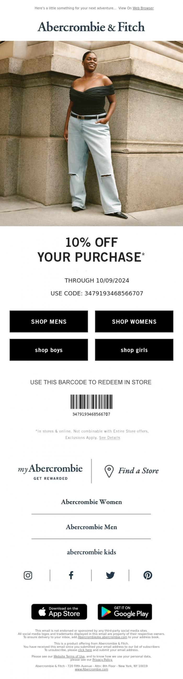 Email Design Inspiration from Abercrombie & Fitch, This is the time - let your outfit take you places