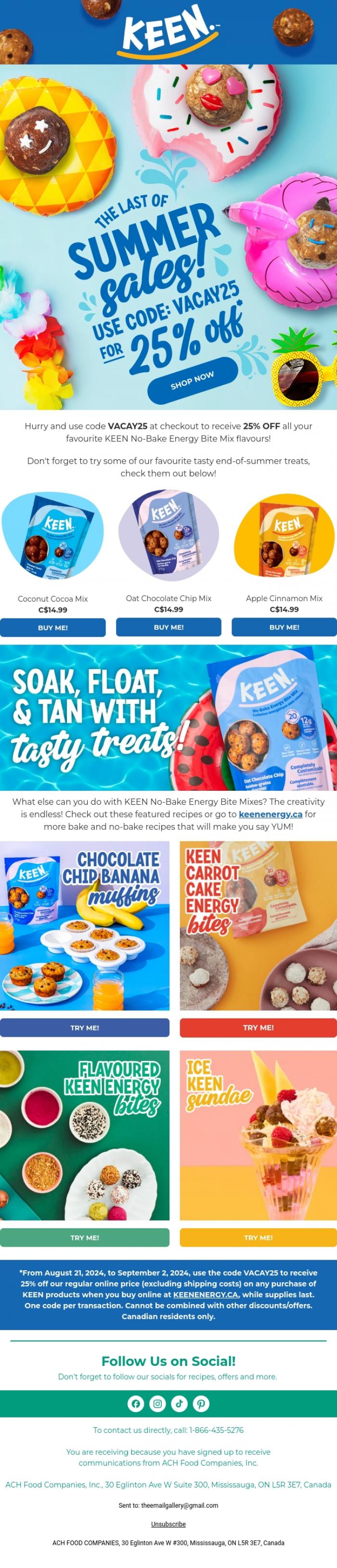 Email Design Inspiration from Keen Energy, The Last of Summer Sales!