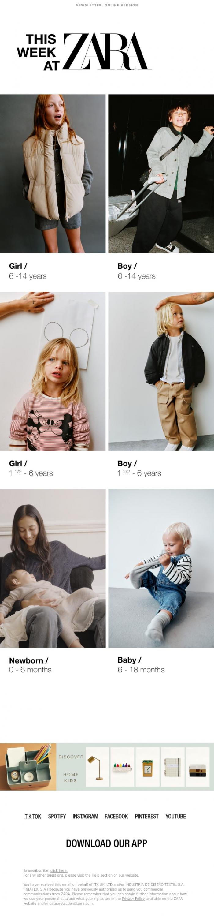 Email Design Inspiration from Zara, Discover what's new this week