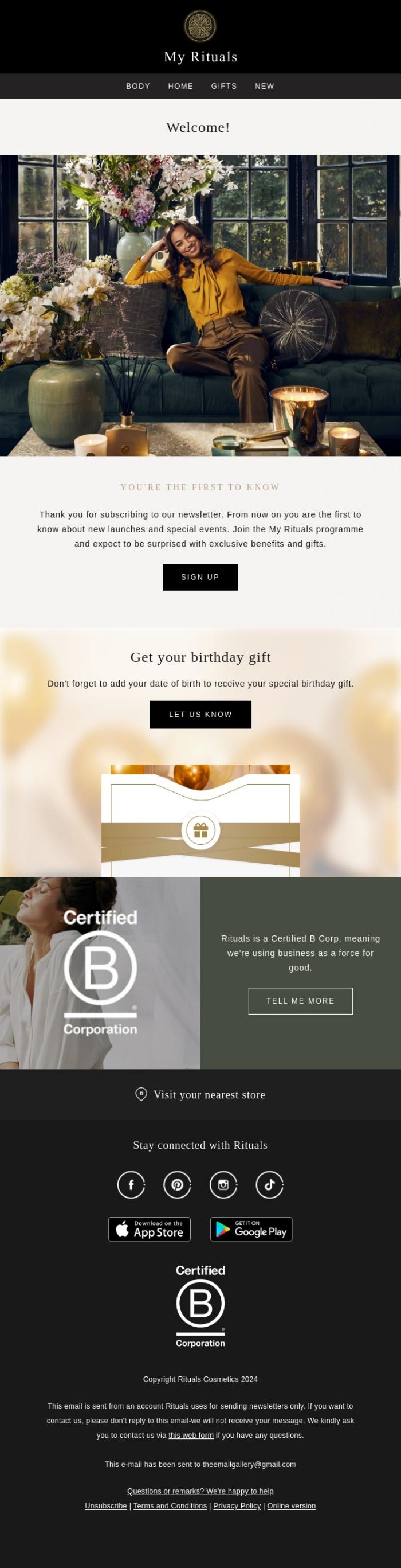 Email Design Inspiration from Rituals Cosmetics, Immerse yourself in the soulful world of Rituals