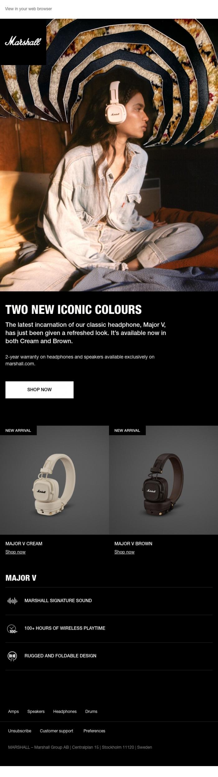 Email Design Inspiration from Marshall, Discover our new showstopping colours