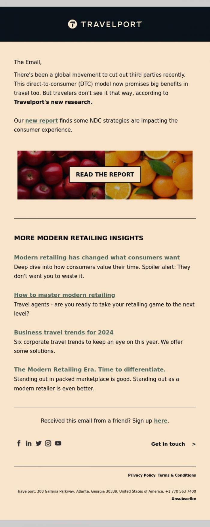 Email Design Inspiration from Travelport, Won't someone please think about the traveler?! New NDC and retailing research.