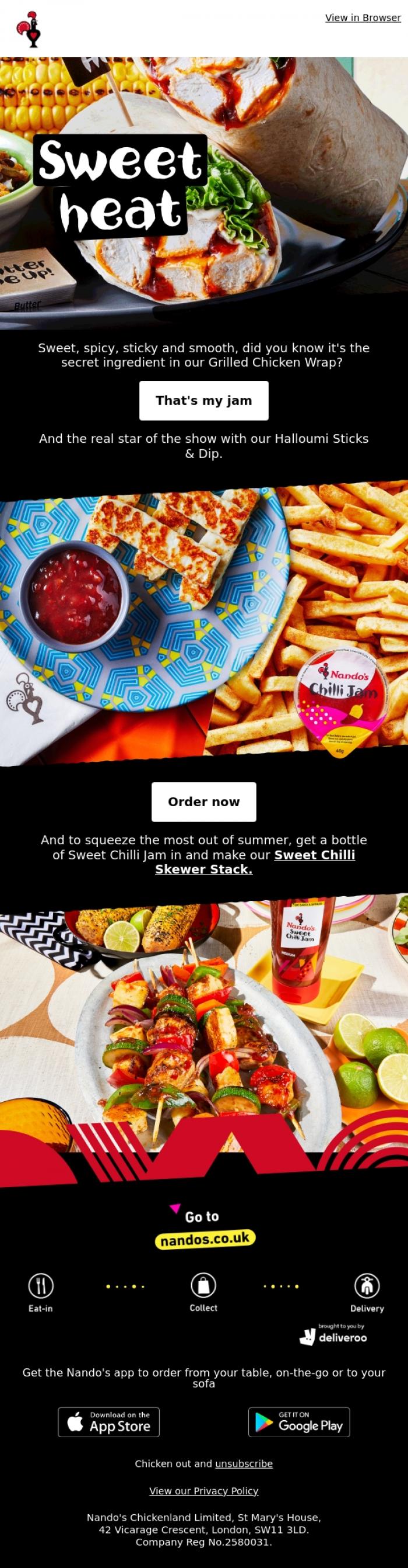 Email Design Inspiration from Nando's, You ❤️ Chilli Jam
