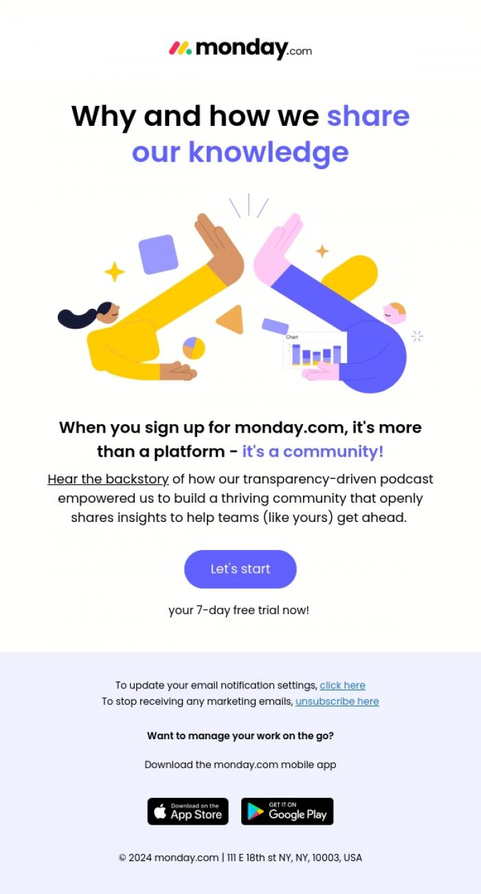 Email Design Inspiration from monday.com, Why we built our monday.com community