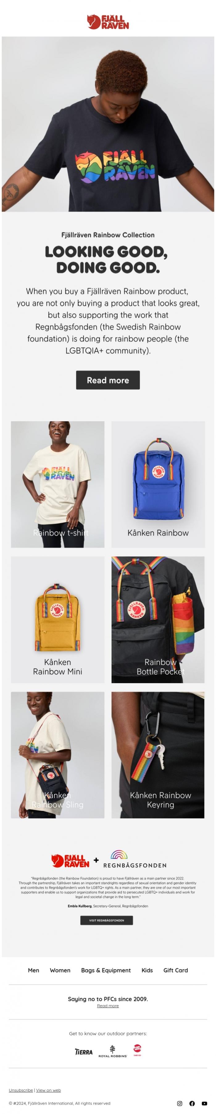 Email Design Inspiration from Fj&auml;llr&auml;ven, Meet our rainbow collection