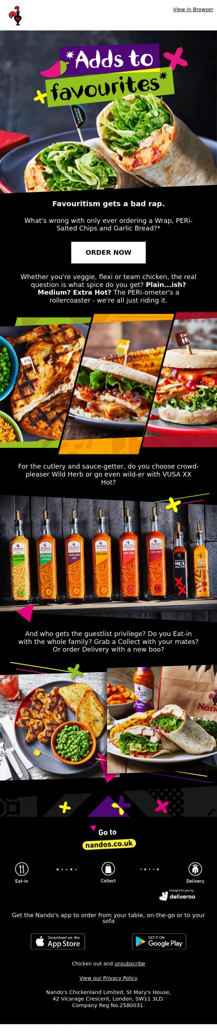 Email Design Inspiration from Nando's, Plain...ish or Extra Hot?