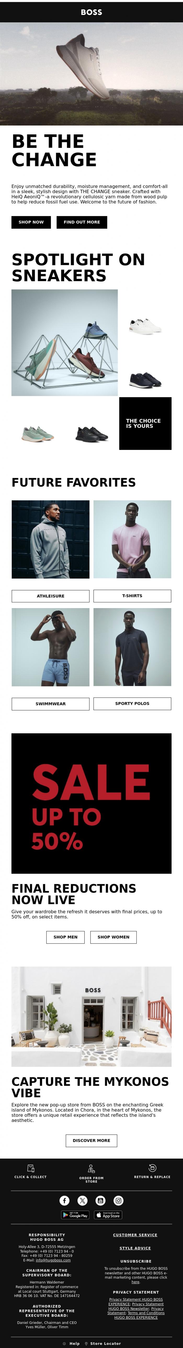 Email Design Inspiration from BOSS News, Change up your footwear