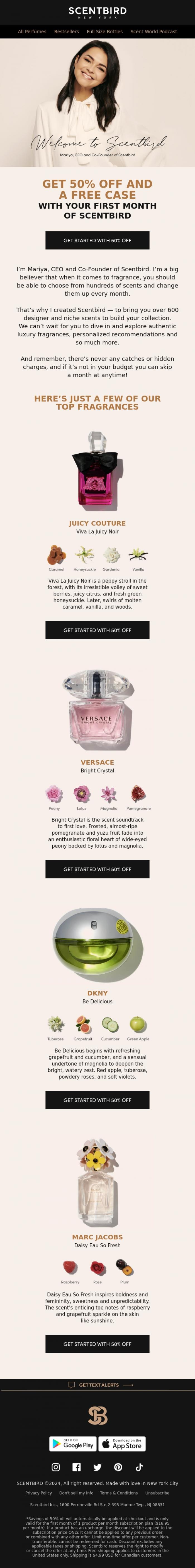 Email Design Inspiration from Scentbird, Prada, Dolce & Gabbana, Versace for just $8.47.