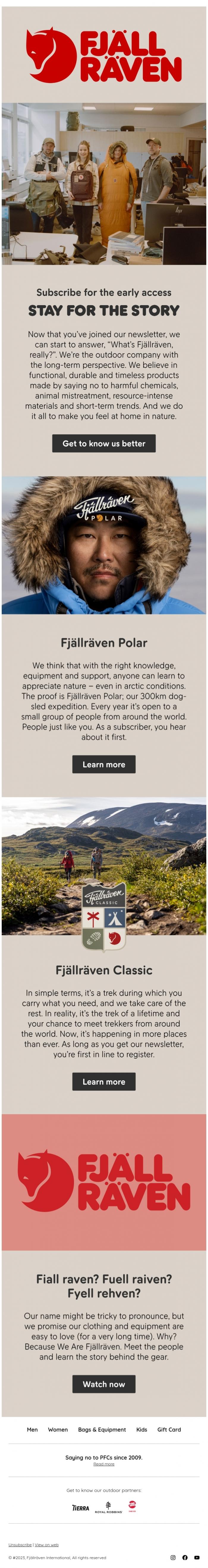 Email Design Inspiration from Fj&auml;llr&auml;ven, What's Fj&auml;llr&auml;ven, really? 