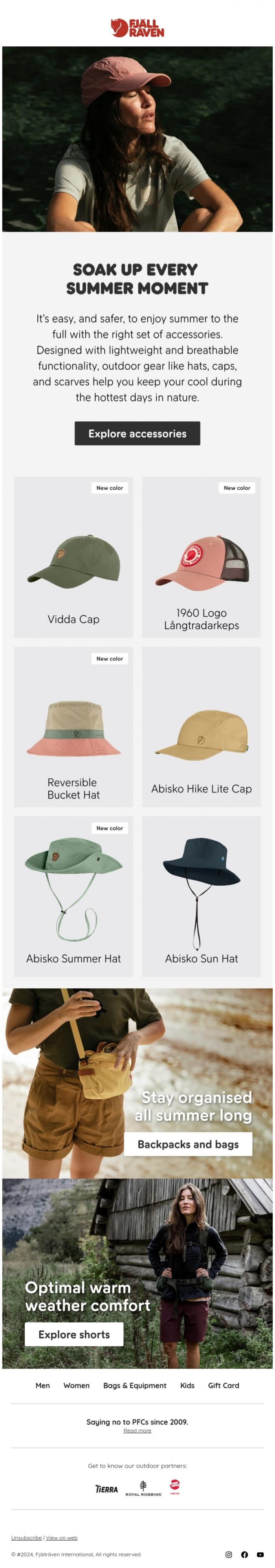 Email Design Inspiration from Fj&auml;llr&auml;ven, Soak up every summer moment
