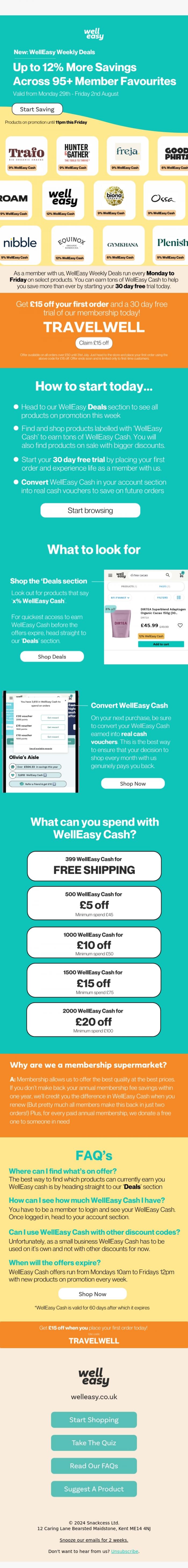 Email Design Inspiration from WellEasy, NEW WellEasy Weekly Deals: Up to 12% More on 95+ Member Favourites