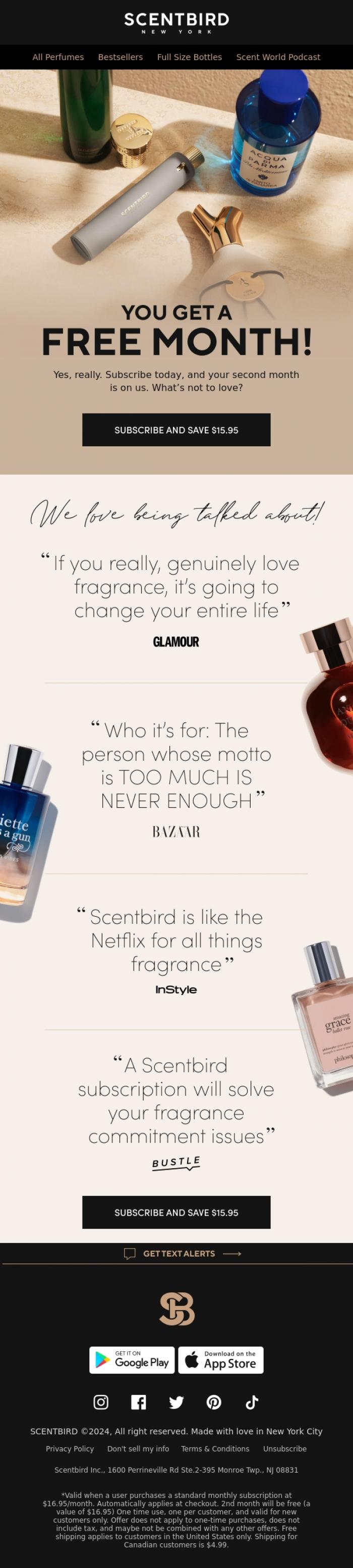 Email Design Inspiration from Scentbird, You've unlocked an exclusive offer!
