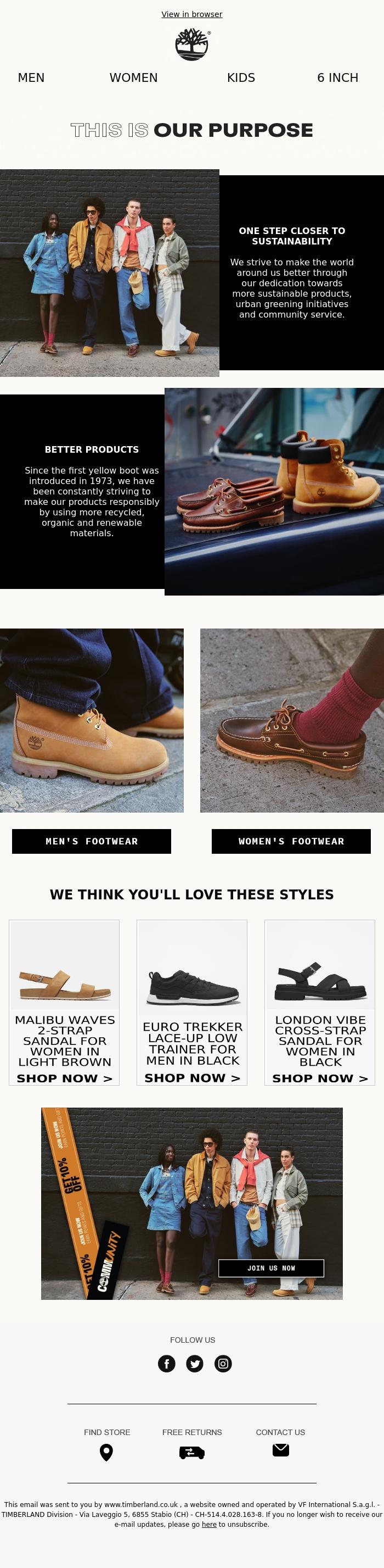 Email Design Inspiration from Timberland, Are you ready to step outside?