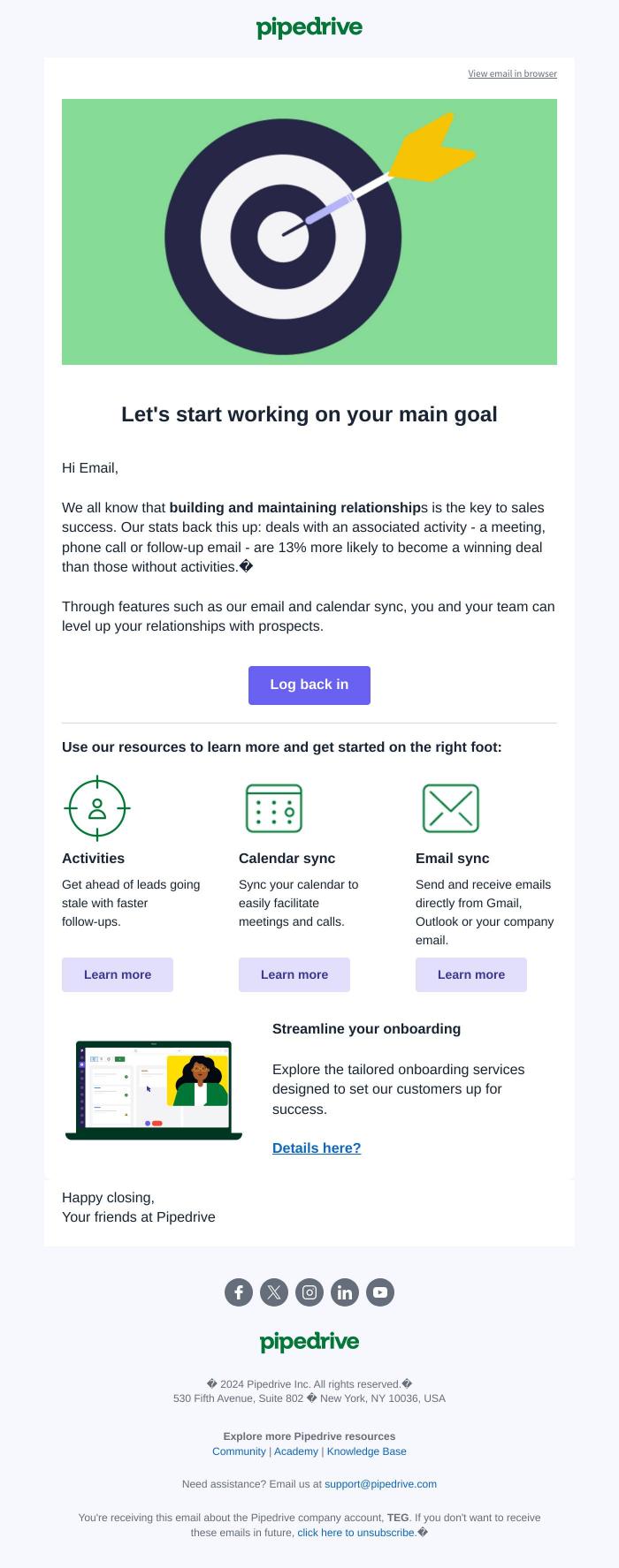 Email Design Inspiration from Pipedrive, Level up your customer communication ??
