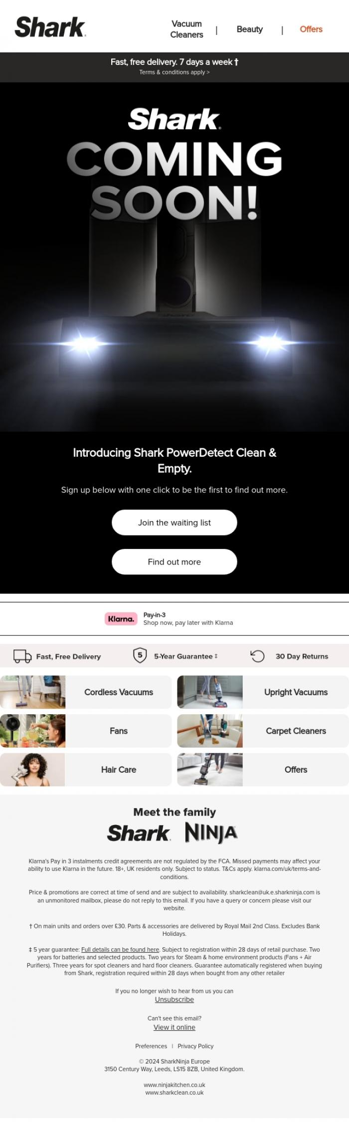 Email Design Inspiration from Shark, Something new is on the way ✨