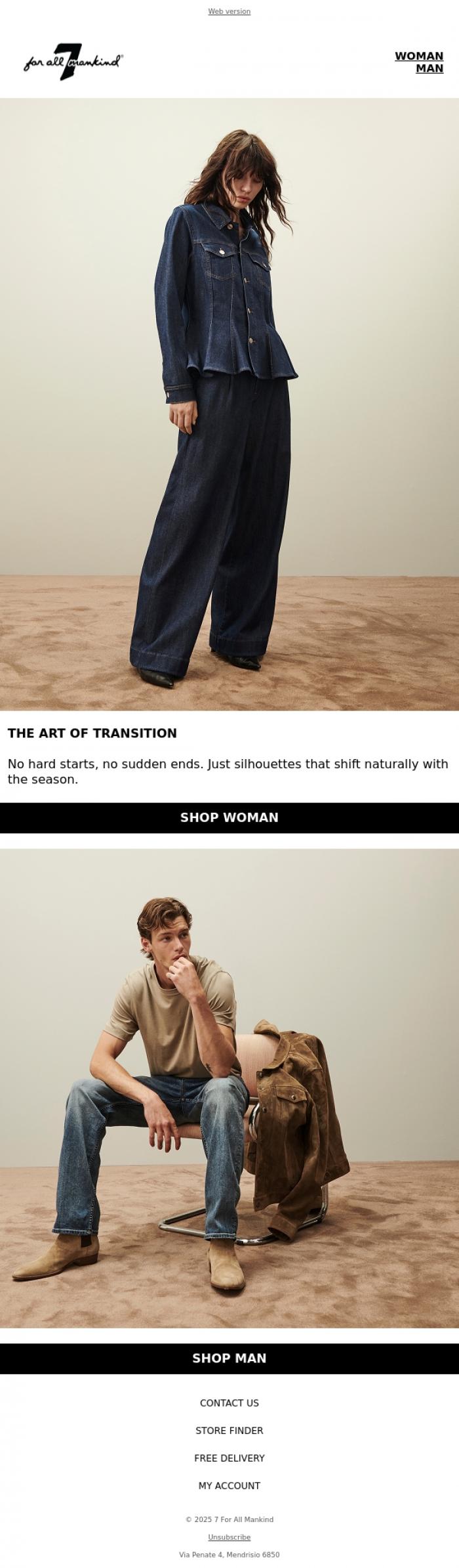 Email Design Inspiration from 7 For All Mankind, A Soft Start to Fall