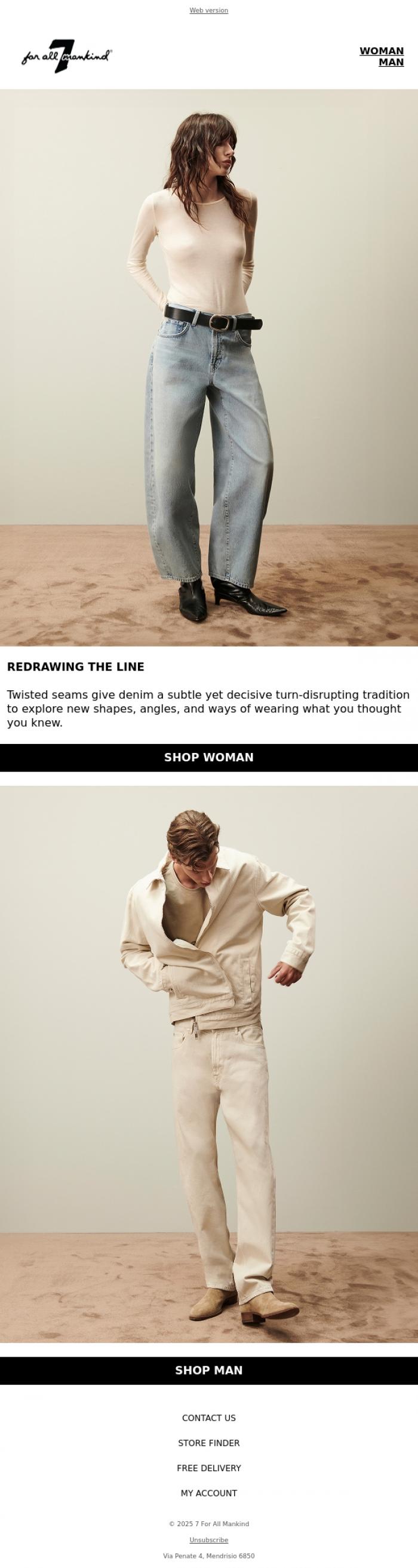 Email Design Inspiration from 7 For All Mankind, A Change in the Air
