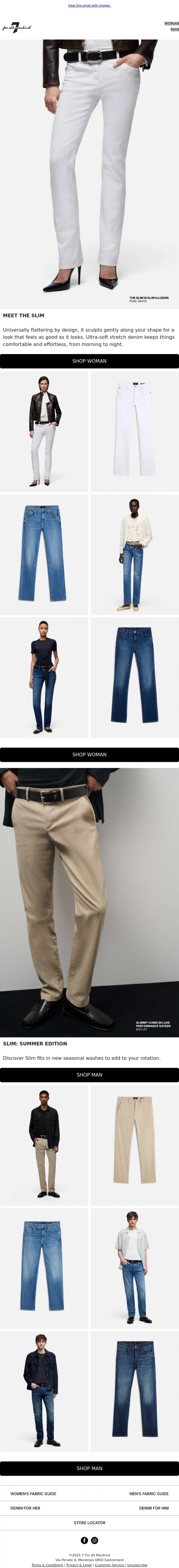 Email Design Inspiration from 7 For All Mankind, NEW FIT ALERT: Introducing The Slim