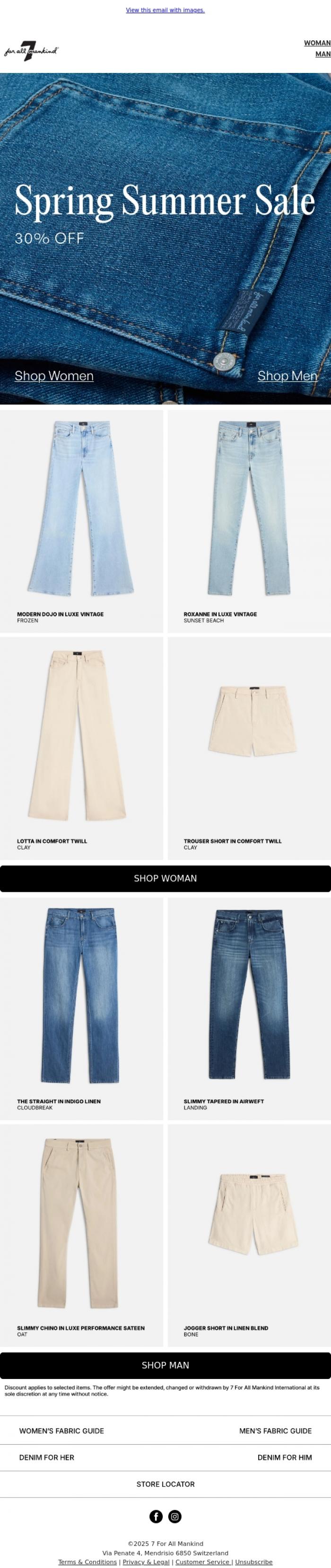 Email Design Inspiration from 7 For All Mankind, Have you checked these styles on sale?