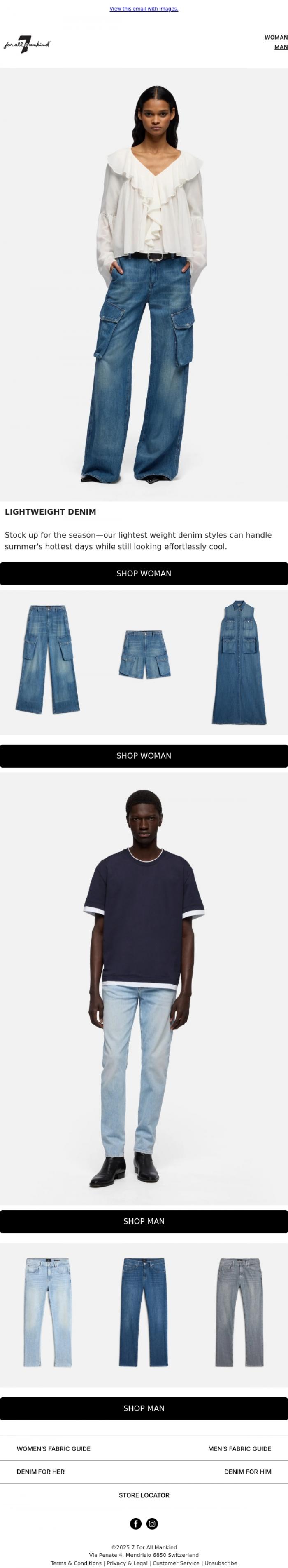 Email Design Inspiration from 7 For All Mankind, Your Next Summer Denim