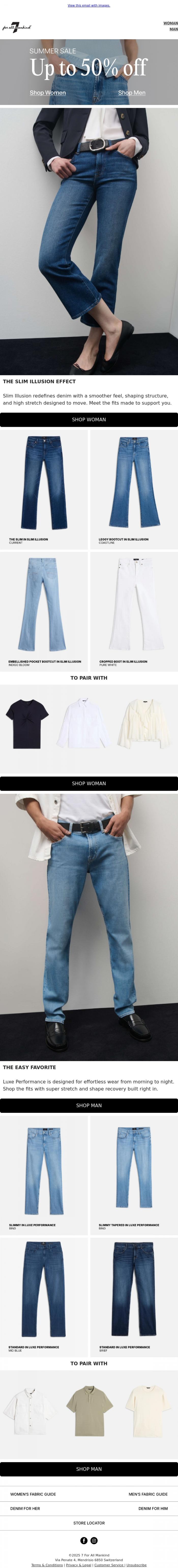 Email Design Inspiration from 7 For All Mankind, The Fabrics Everyone's Loving