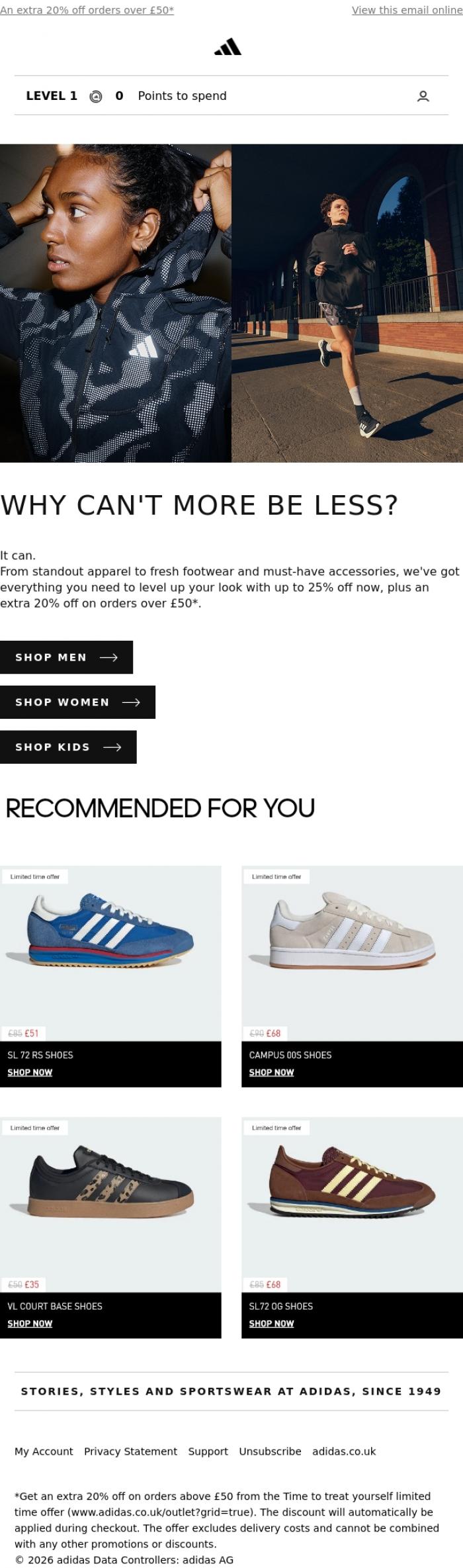 Email Design Inspiration from adidas, It keeps getting better