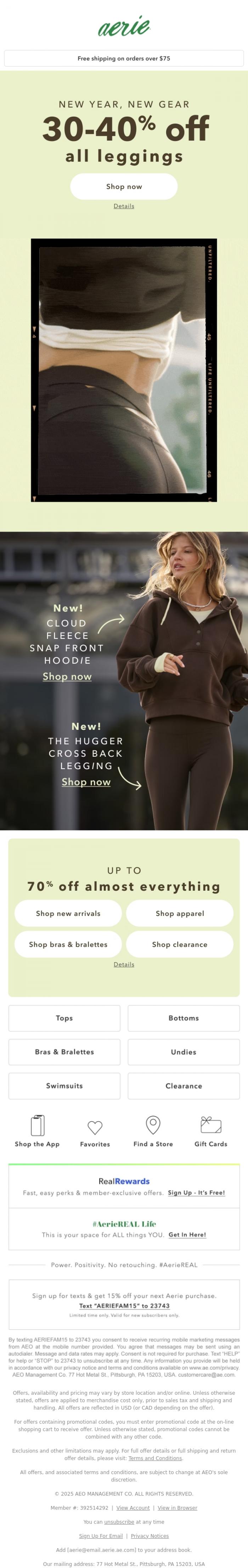 Email Design Inspiration from Aerie's Labor Day Sale, Caught your eye 👀 Sales you don't want to miss