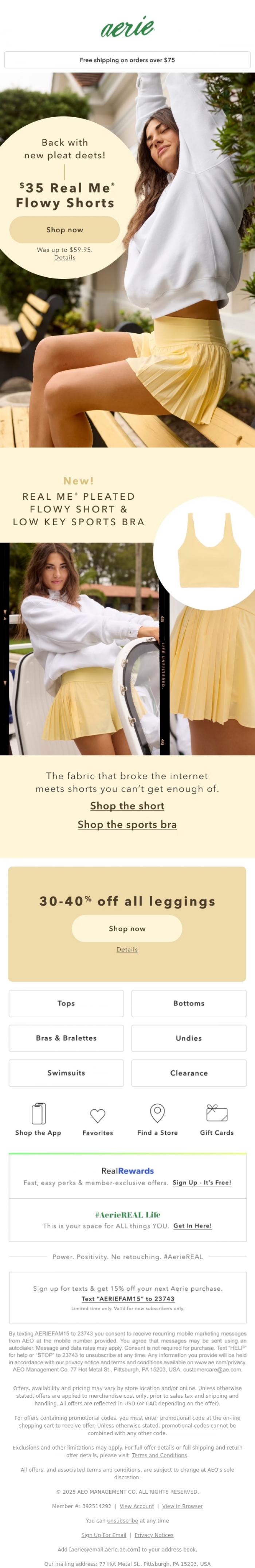 Email Design Inspiration from Aerie's Labor Day Sale, NEW & ON SALE?? Now we're talkin' 😍