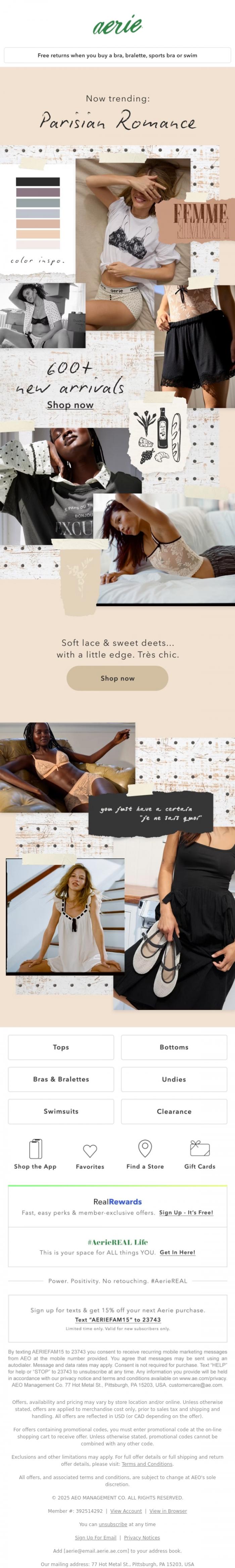 Email Design Inspiration from Aerie's Labor Day Sale, You've never seen these before 🥖💃😚🌆