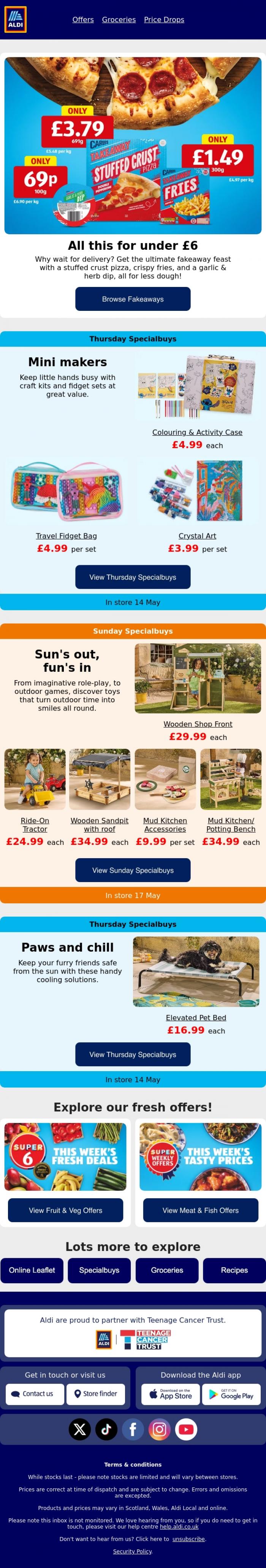 Email Design Inspiration from ALDI UK, Dreaming of sunnier days? 🌞