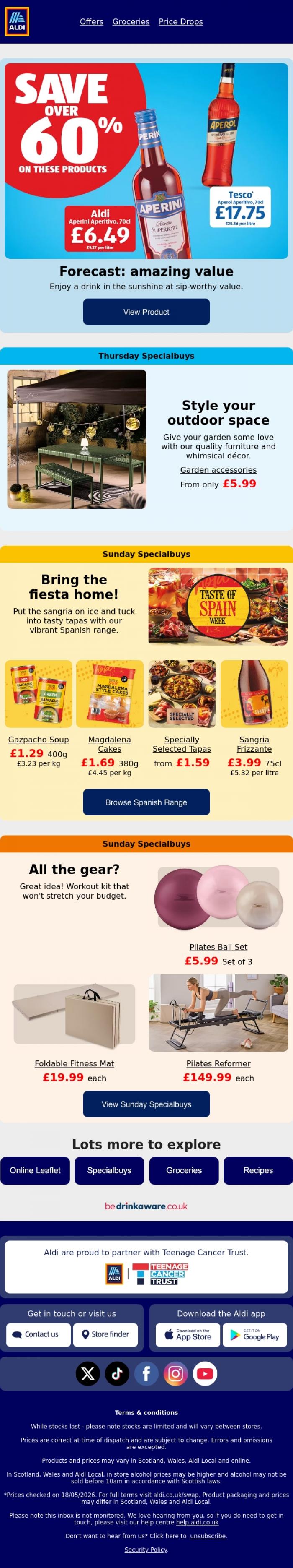 Email Design Inspiration from ALDI UK, When spring meets Specialbuys...