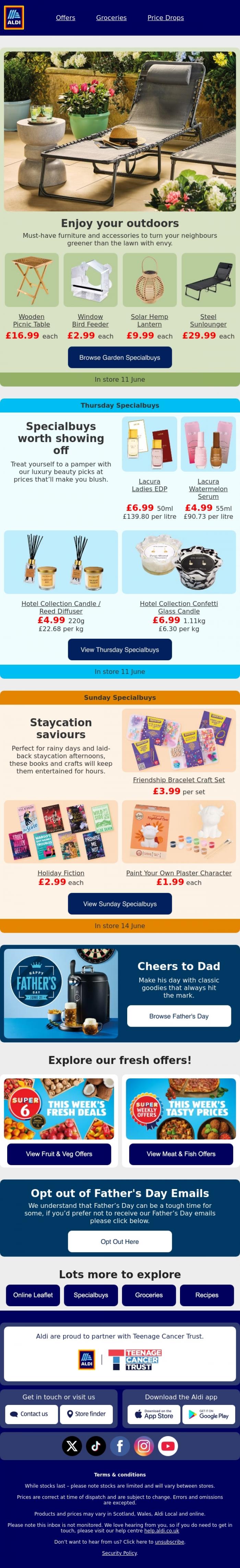 Email Design Inspiration from ALDI UK, Dig into our latest drops!👀🌺