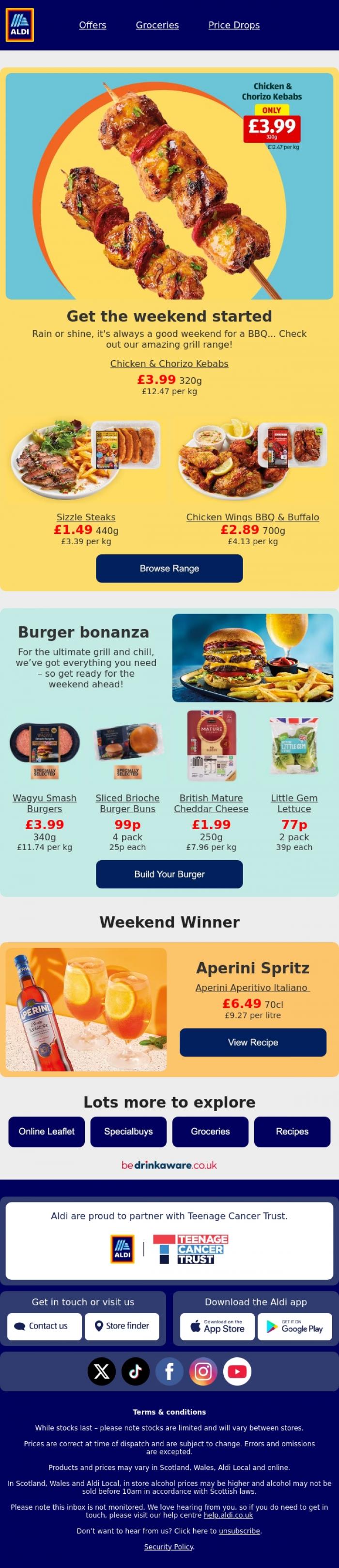Email Design Inspiration from ALDI UK, Dreaming of sunny days ahead? ☀️