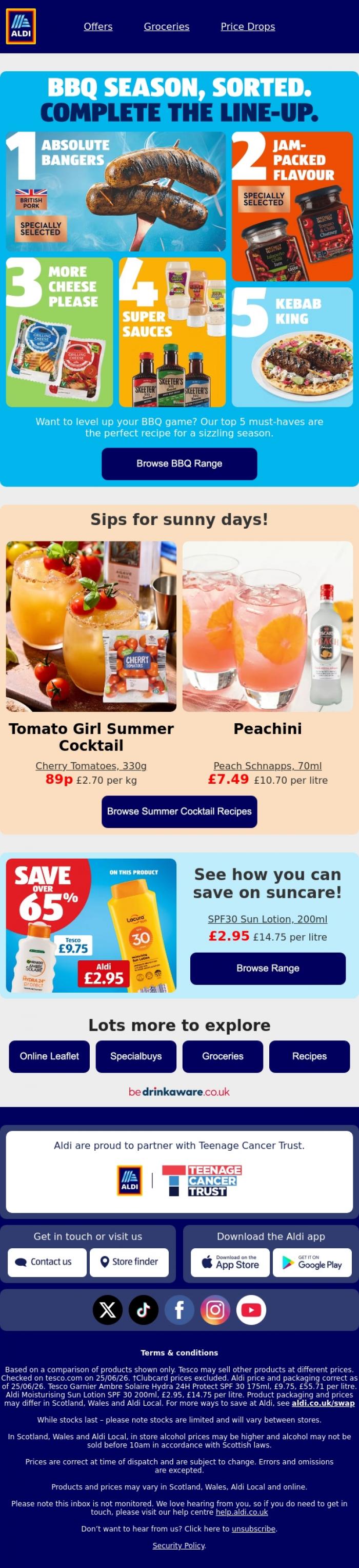Email Design Inspiration from ALDI UK, Open this for bright ideas🕶️☀️